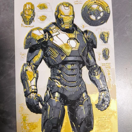 Iron Man gold концепт арт 3D Fresco image 250x175